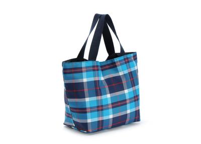 China Sacos de compras 600D/12A de dobramento dobráveis da sacola da lona dos azul-céu recicláveis à venda