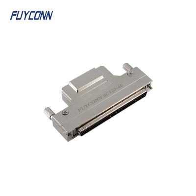 China Straight Dust 100pin Solder SCSI Connector DB Male Type W/ Metal Cover for sale