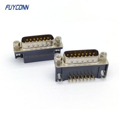 China Right Angle PCB D-SUB Connector Male Plug D Sub 15 Pin Connector (9.4mm) for sale
