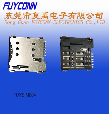 Chine Isolateur SIM Push H1.35 6 Pin Card Socket Connector de LCP à vendre