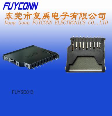 China Conector negro del empuje de la tarjeta del aislamiento 10V SD para el lector de tarjetas en venta