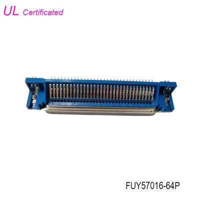 China 64 Pin DDK Centronic Male R/A PCB Connector with Boardlock Certified UL for sale