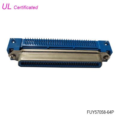 China Female 64 Pin Centronics Connector PCB Right Angle Connector with board lock for sale