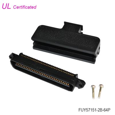 China TYCO 180 Degree 64Pin RJ21 Centronic Male IDC connector with Plastic Cover for sale