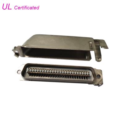 China 2.16mm Amphenol Male Plug 50 Pin Centronics Connector With Metal Cover for sale