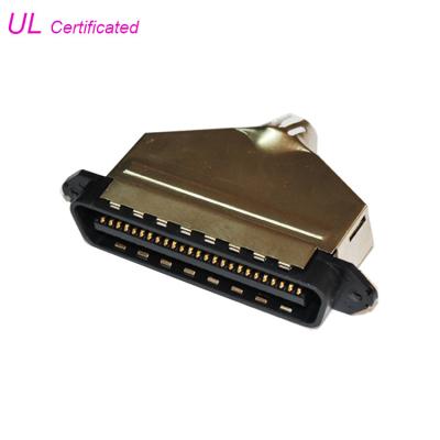 China 180 Degree Metal Cover Centronics 50pin Male Plug Type Connector 25 Pairs IDC Male Plug Type for sale
