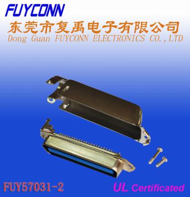 China Conector pin de la soldadura del enchufe de la salida del cable del lado de 50 Pin Centronic con la cubierta invertida de Matel en venta