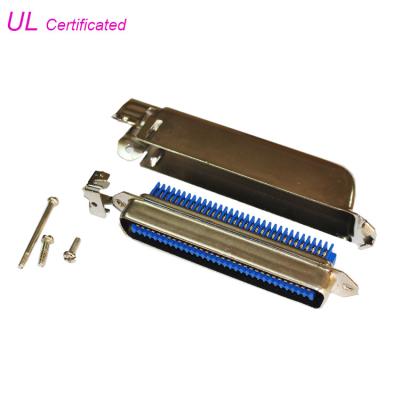 China 90 Degree 64 Pin Amphenol IDC Male Connector 32 Pairs Plug with 90 degree metal cover for sale