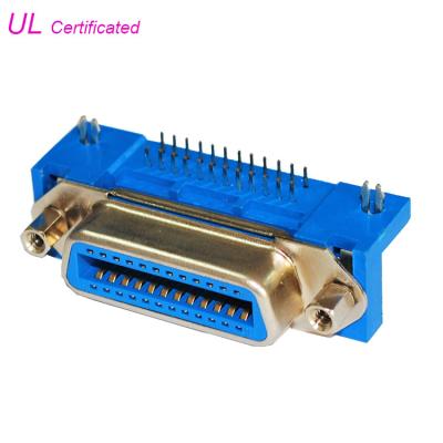China PBT 36 Pin Centronics Connector With PCB Right Angel Female Connector for sale