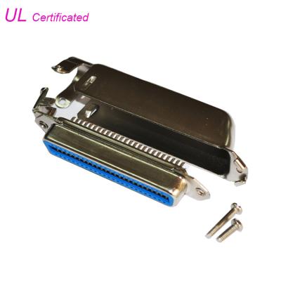 China 57 CN Series Female 50 Pin Centronics Connector Solder Type With 90 Degree Cable Exit for sale