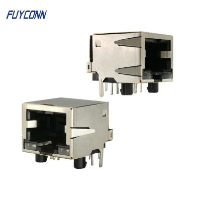 China 1 Port 1x8P 8Pin Right Angle PCB Female RJ45 Modular Connector for sale