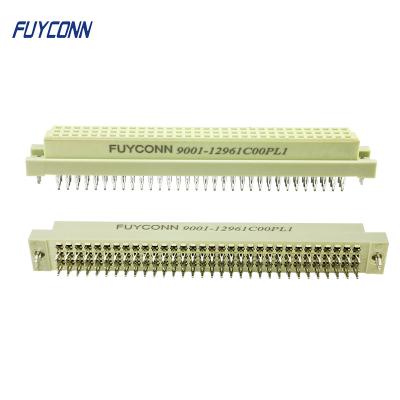 China 3 rows 3*32 96 Pin Female DIN41612 Connector Solderless Euro Connector w/ Board Lock for sale