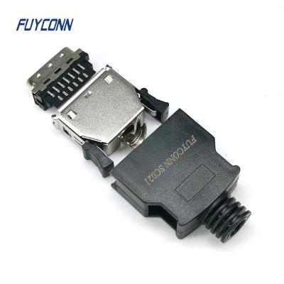 China Solder Male SCSI Connector 2.17mm 20pin 26Pin MDR Connector w/ Plastic Cover for sale