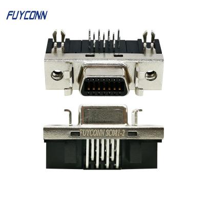 China Female SCSI Connector 90 Degree R/A PCB Mount SCSI 14 Pin Connector for sale