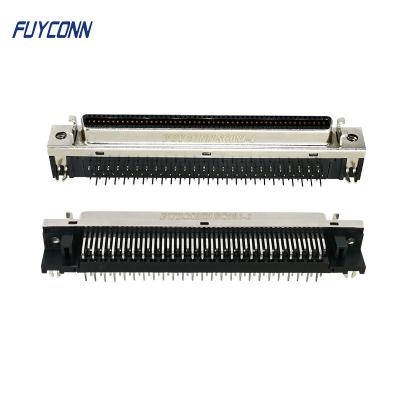 China 100 Pin SCSI Connector Female DIP Right Angle PCB MDR Connector for sale