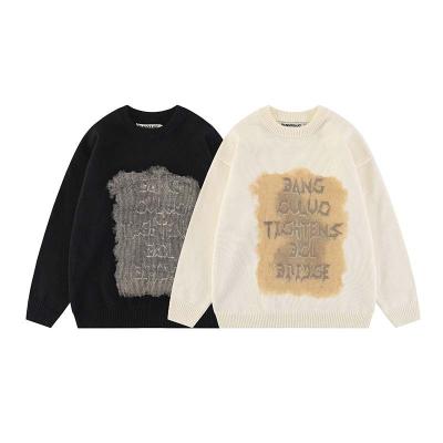 China Pullover Closure Men s Sweaters made of Cashmere with Ribbed Hem Style Autumn/Winter Letter Graffiti Knitted Sweater for sale