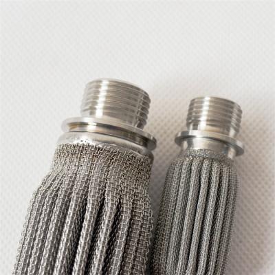 China Customized Pleated Wire Mesh Filter 15 Micron Rate 350mm Length for sale