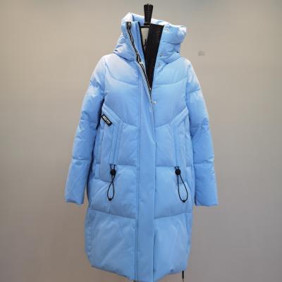 China FODARLLOY 2022 winter puffer jacket ladies warm hooded cotton-padded clothes women slim down winter light blue for sale