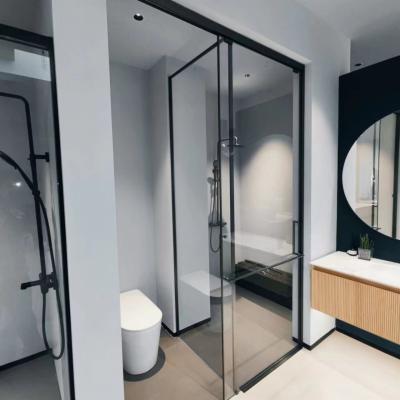 China 304 Stainless Steel Bathroom Shower Room Tempered Glass Sliding Shower Doors for sale