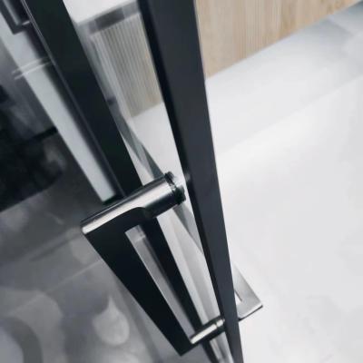 Китай T-образный закаленный стеклянный угловой душ Сдвижная дверь для ходьбы в душе продается