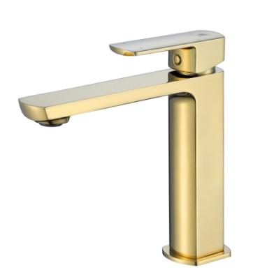 China Polished Solid Brass Bathroom Sink Faucet Swivel Spout for sale