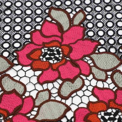 China Professional Manufacturer Low Price 3D Flower Lace Fabric Embroidery for sale