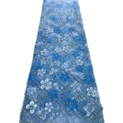 China 2023 Newest sequins lace with stone good quality sequins lace fabric beautiful sequin beaded lace fabric luxury for wedding for sale