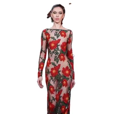 China fashion fabric Oem Custom womans Evening Dresses Sequin Waist High Low Satim wed dress Elegant long dresses women for sale