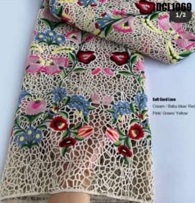 China 2023 Hot Selling Wholesale Price 3D Flower Lace Embroidered Fabric for sale