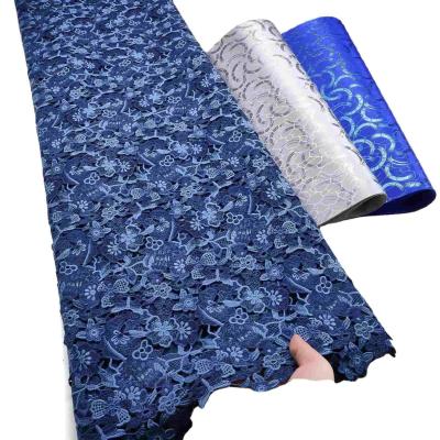 China Modern Novel Design China Wholesale Blue Sequin Lace Fabric for sale