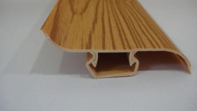 China Dust Proof 80% PVC Skirting Board Covers Profile With Wood Grain Pattern for sale