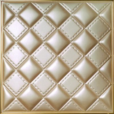 China Teja de madera 500x500x3 de imitación milímetro de los paneles de pared del cuero del fondo 3D del vestíbulo en venta