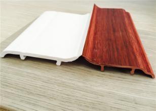 China Decorative White PVC Skirting Board 10CM Height Hot Stamping Finish for sale