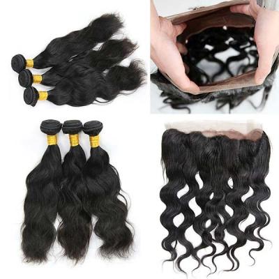 China Double Weft 360 Lace Frontal Closure / 360 Full Lace Frontal Wig Natural Wave for sale