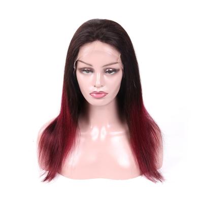 China Genuine Virgin Hair Lace Wigs , Black To Red Remy Lace Wigs Human Hair for sale