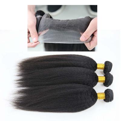 China Authentic 100 Peruvian Virgin Human Hair Kinky Straight Lace Frontal Closure for sale