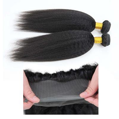 China Authentic 360 Lace Frontal Band With Bundles Kinky Straight No Shedding for sale