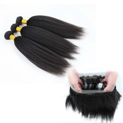 China Genuine 360 Lace Frontal Closure With Bundles Kinky Straight No Shedding for sale