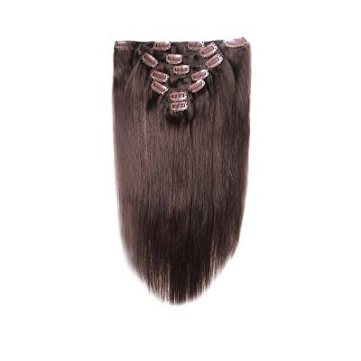 中国 延長の本物の長く100 レミーの人間の毛髪クリップはよこ糸OEMサービスをきれいにします 販売のため