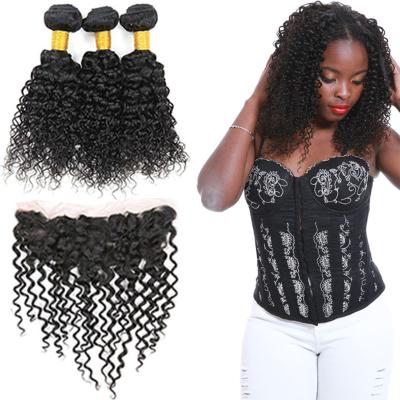 China 100 Unprocessed Virgin Malaysian Hair 3 Bundles Water Wave With Lace Frontal for sale