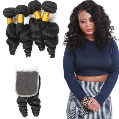 China Unprocessed Loose Curly Hair Extensions / Loose Curly Virgin Indian Hair for sale