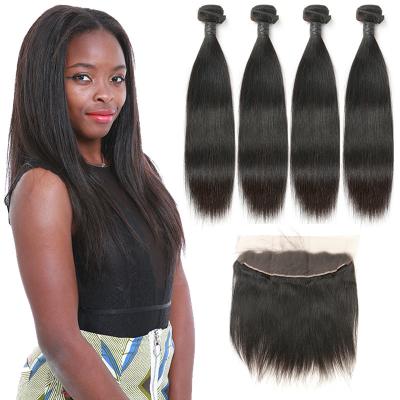 China Soft 9A Indian Human Hair Bundles , Virgin Indian Hair Closures Bleached Knots for sale