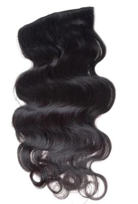 China Authentic Russian Virgin Clip In Hair Extensions , Clip In Human Hair Closure for sale