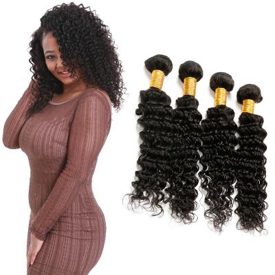 China 4 Bundles Of Deep Wave Hair Bundles / Thick Pure Deep Wave 100 Human Hair for sale