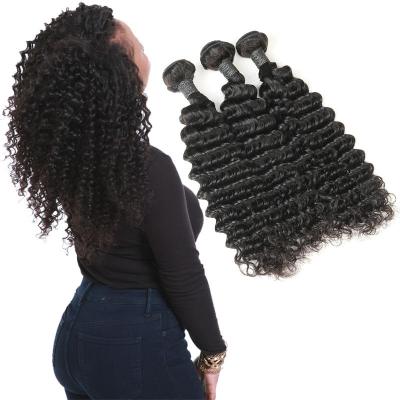 China Real 9A 20 Inch Deep Wave Curly Hair Extensions 3 Bundles Prevent Shedding for sale