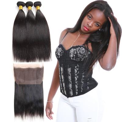 China Straight Genuine 360 Lace Frontal Closure With Bundles Customized Length for sale