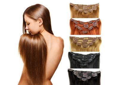 China Full Ends Seamless Easy Clip In Human Hair Extensions For Black Women for sale