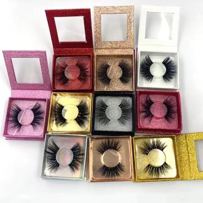China 350g Logo Printed Paper Lash Boxes Custom Marble Glitter Eyelash Packaging for sale