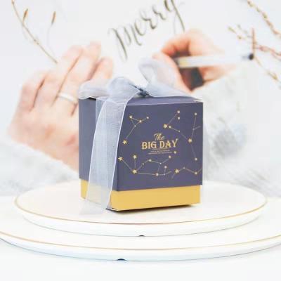 China 128gsm To 350gsm Wedding Favor Cake Box Bridal Shower Gift Boxes With Silk for sale