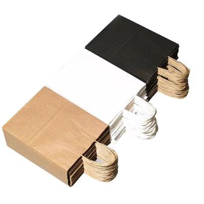 China Reinforced Handle 32x11x25cm Brown Kraft Paper Bags 100% Recyclable for sale